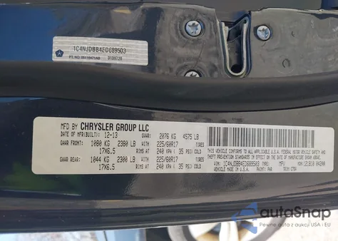 2014 Jeep Compass Sport z USA, uszkodzony, nr VIN 1C4NJDBB4ED689503